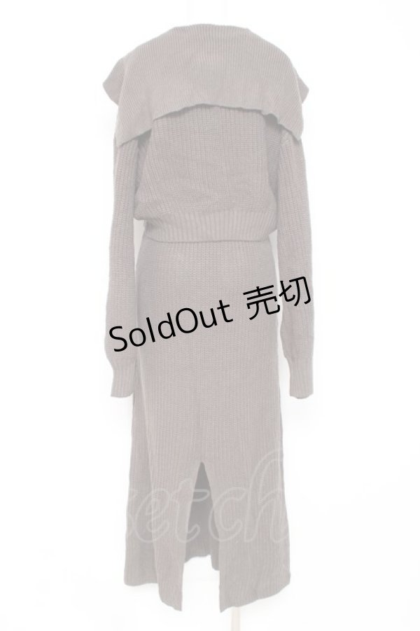 画像2: axes femme / ジップ付きニット×ニットワンピース F チャコール Y-26-02-19-127-AX-OP-SZ-ZT0303T (2)