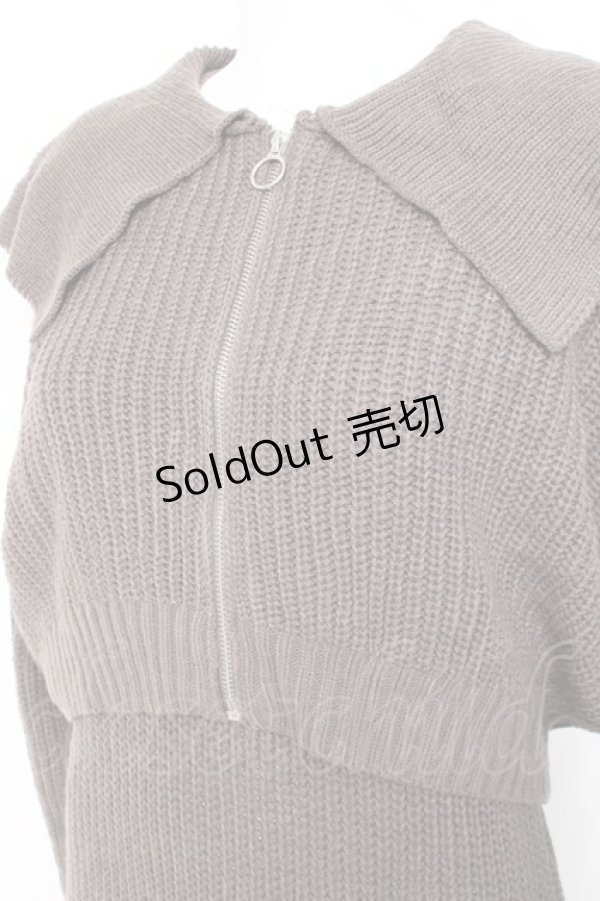 画像3: axes femme / ジップ付きニット×ニットワンピース F チャコール Y-26-02-19-127-AX-OP-SZ-ZT0303T (3)