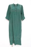 画像1: axes femme POETIQUE / フラワー刺繍エンパイアワンピース M グリーン Y-26-02-19-129-AX-OP-SZ-ZY (1)