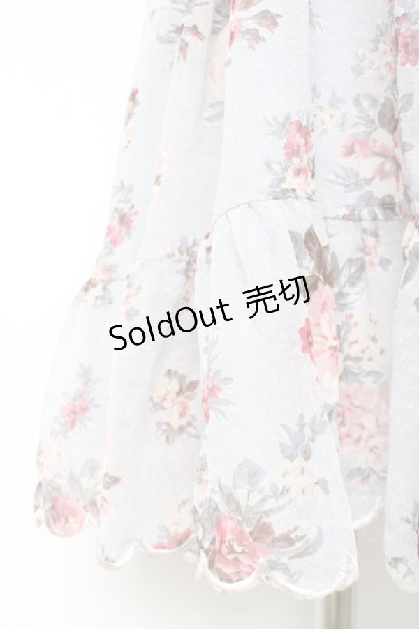 画像4: axes femme POETIQUE / 花柄スカラップ襟半袖ワンピース Ｍ サックス Y-26-02-19-130-AX-OP-SZ-ZY (4)