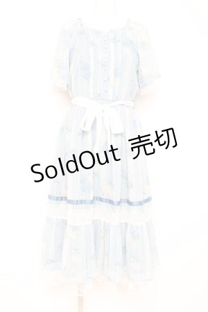 画像: axes femme / 紫陽花シフォンワンピース M サックス Y-26-02-19-131-AX-OP-SZ-ZY