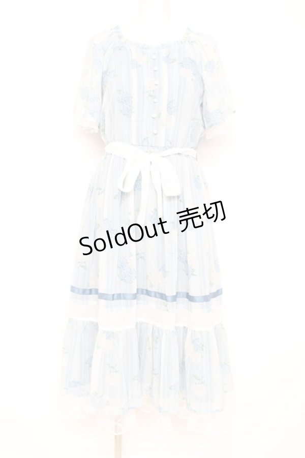 画像1: axes femme / 紫陽花シフォンワンピース M サックス Y-26-02-19-131-AX-OP-SZ-ZY (1)