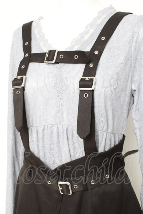 画像4: axes femme POETIQUE / ハーネスベルト付レースワンピース M ブルーグレー Y-26-02-19-132-AX-OP-SZ-ZY (4)