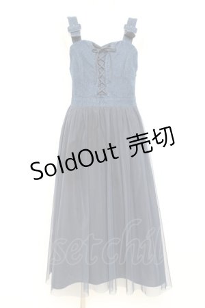 画像: F i.n.t / フロントレースアップチュールドッキングジャンパースカート F インディゴ Y-26-02-19-133-CA-OP-SZ-ZY