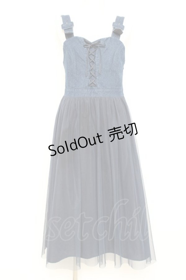 画像1: F i.n.t / フロントレースアップチュールドッキングジャンパースカート F インディゴ Y-26-02-19-133-CA-OP-SZ-ZY (1)