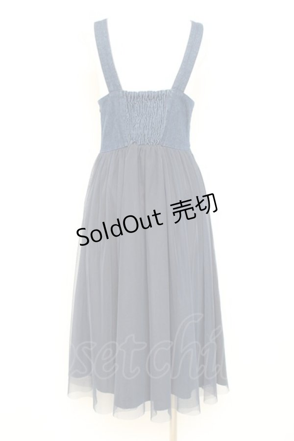 画像2: F i.n.t / フロントレースアップチュールドッキングジャンパースカート F インディゴ Y-26-02-19-133-CA-OP-SZ-ZY (2)