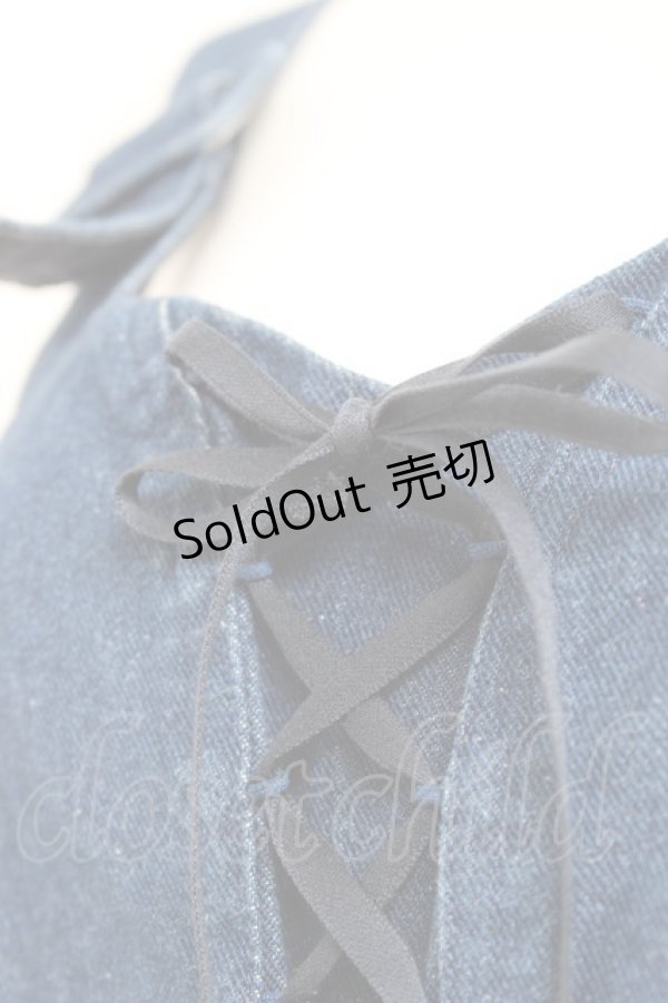 画像4: F i.n.t / フロントレースアップチュールドッキングジャンパースカート F インディゴ Y-26-02-19-133-CA-OP-SZ-ZY (4)