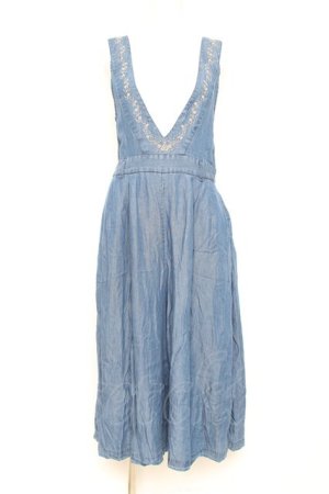 画像: axes femme / バックレースアップ刺繍オールインワン M ブルー Y-26-02-19-134-AX-OP-SZ-ZY