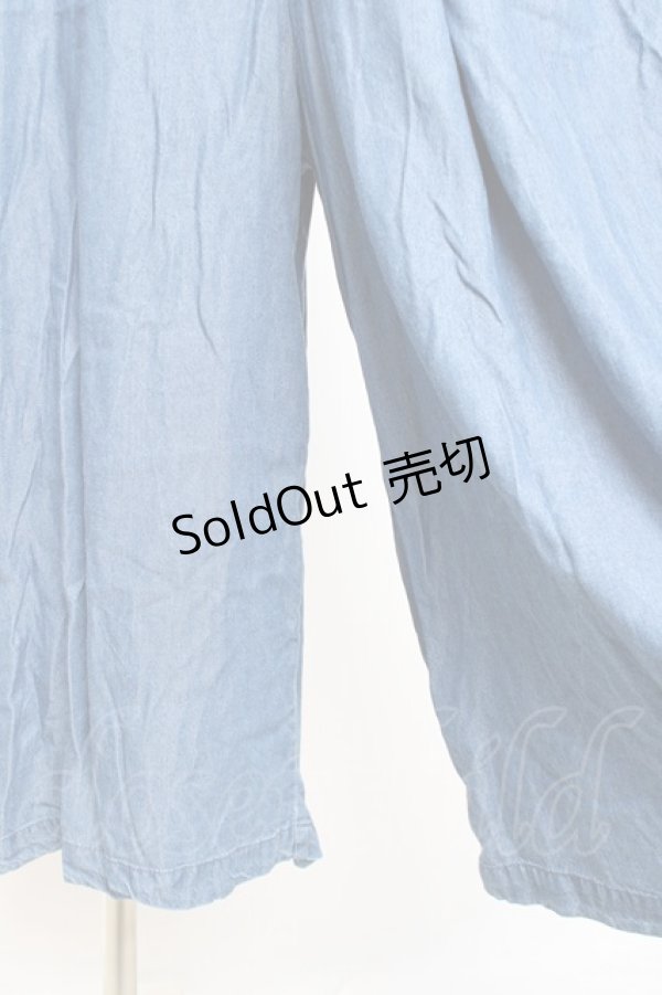 画像5: axes femme / バックレースアップ刺繍オールインワン M ブルー Y-26-02-19-134-AX-OP-SZ-ZS (5)