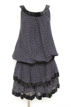 画像: axes femme / ドットフロッキー柄セットアップ M 紺 Y-26-02-19-135-AX-OP-SZ-ZY