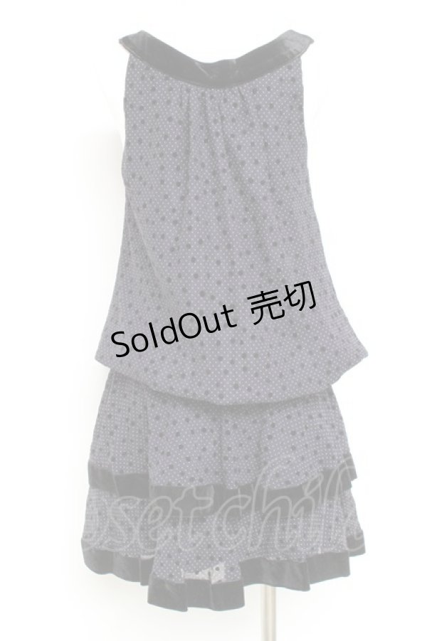 画像2: axes femme / ドットフロッキー柄セットアップ M 紺 Y-26-02-19-135-AX-OP-SZ-ZY (2)