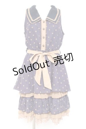 画像: axes femme / ドット柄ワンピース M 紺 Y-26-02-19-136-AX-OP-SZ-ZY