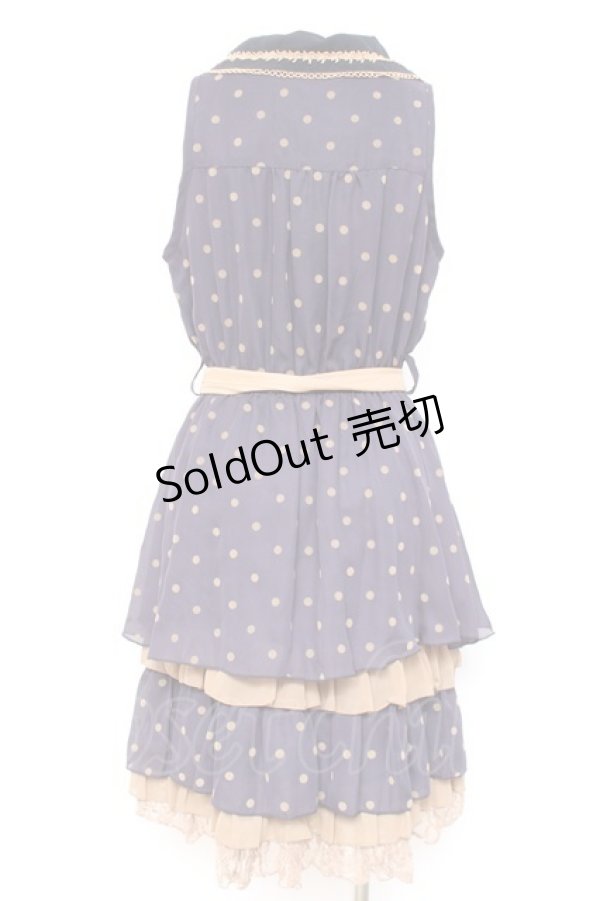 画像2: axes femme / ドット柄ワンピース M 紺 Y-26-02-19-136-AX-OP-SZ-ZY (2)