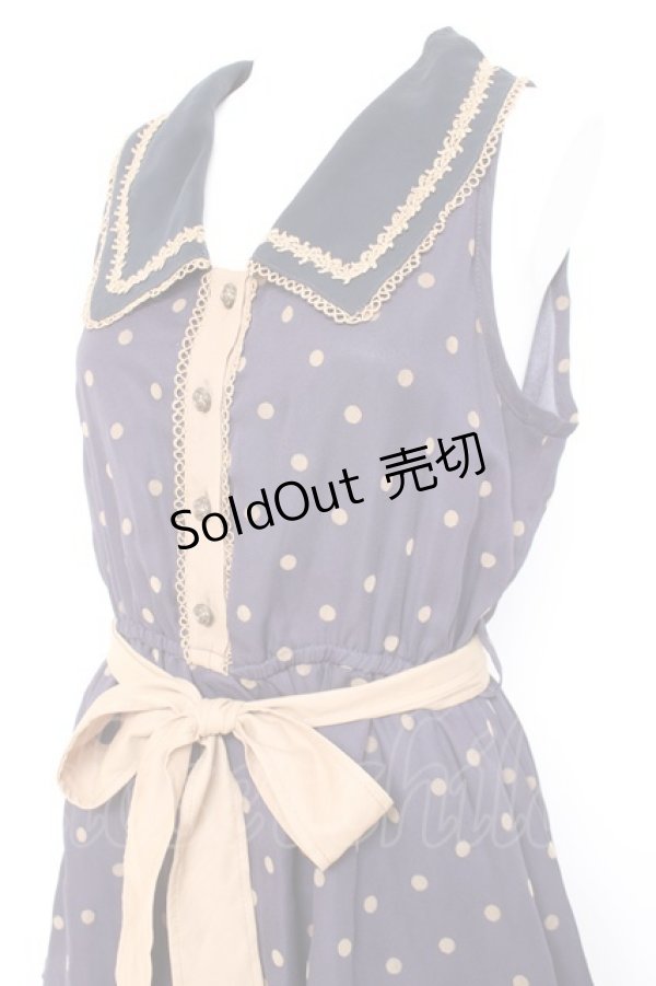 画像3: axes femme / ドット柄ワンピース M 紺 Y-26-02-19-136-AX-OP-SZ-ZY (3)