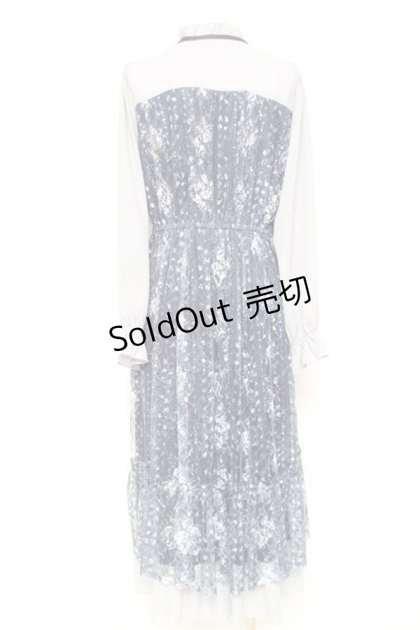 画像2: axes femme / フラワープリントレースワンピース F 紺 Y-26-02-19-138-AX-OP-SZ-ZY (2)