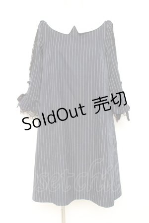 画像: axes femme / 七分袖サックワンピース M 紺 Y-26-02-19-139-AX-OP-SZ-ZY