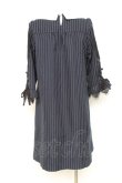 画像2: axes femme / 七分袖サックワンピース M 紺 Y-26-02-19-139-AX-OP-SZ-ZY (2)