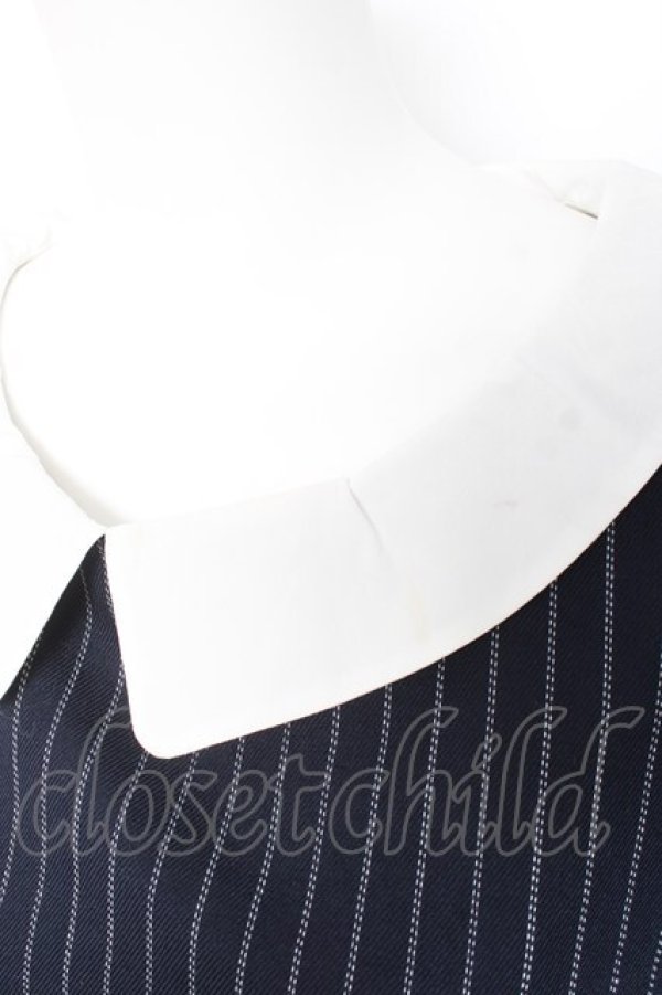 画像4: axes femme / 七分袖サックワンピース M 紺 Y-26-02-19-139-AX-OP-SZ-ZY (4)