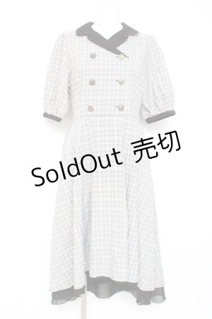 画像: axes femme POETIQUE / ダブル釦フィッシュテールワンピース  グレー Y-26-02-19-140-AX-OP-SZ-ZY