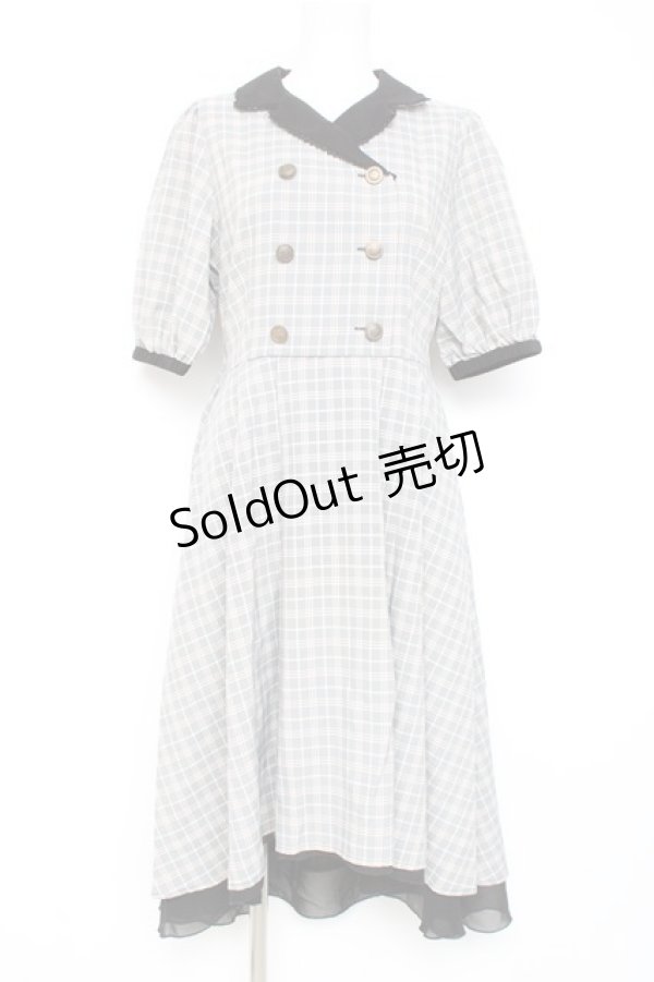 画像1: axes femme POETIQUE / ダブル釦フィッシュテールワンピース  グレー Y-26-02-19-140-AX-OP-SZ-ZY (1)