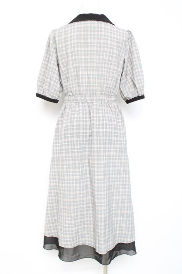 画像2: axes femme POETIQUE / ダブル釦フィッシュテールワンピース  グレー Y-26-02-19-140-AX-OP-SZ-ZY (2)