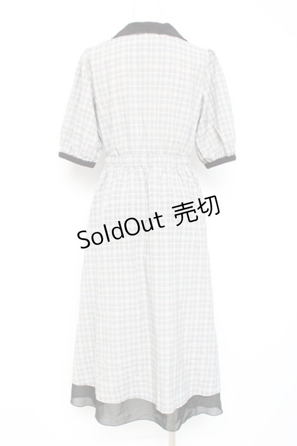 画像2: axes femme POETIQUE / ダブル釦フィッシュテールワンピース  グレー Y-26-02-19-140-AX-OP-SZ-ZY (2)