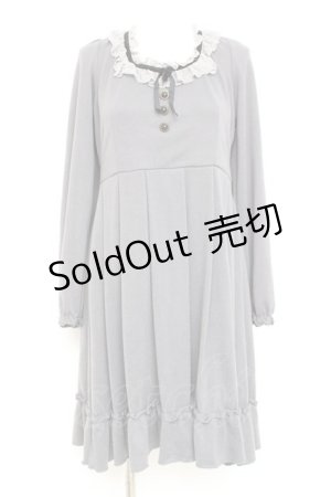 画像: axes femme / ベロアリボンニットワンピース M グレー Y-26-02-19-141-AX-OP-SZ-ZT0303T