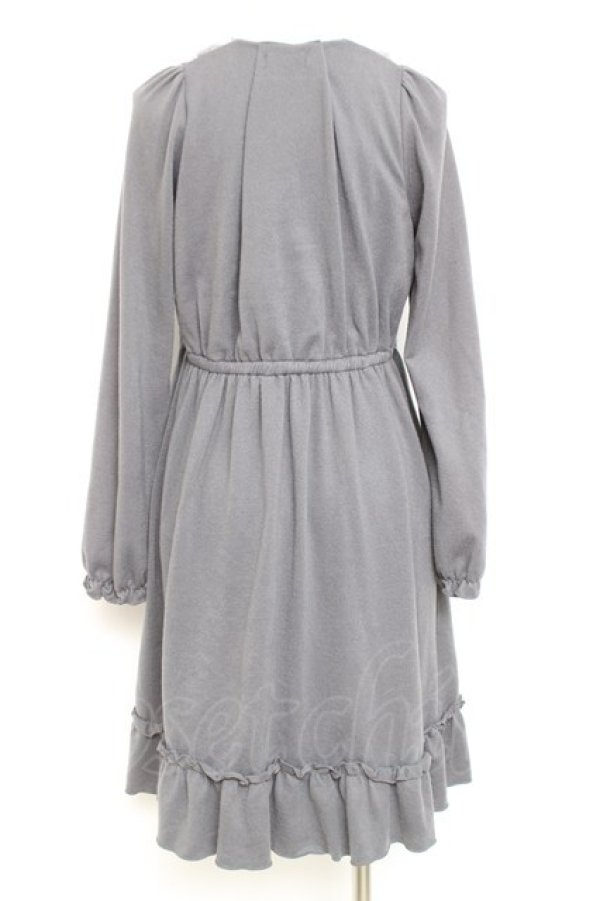 画像2: axes femme / ベロアリボンニットワンピース M グレー Y-26-02-19-141-AX-OP-SZ-ZY (2)