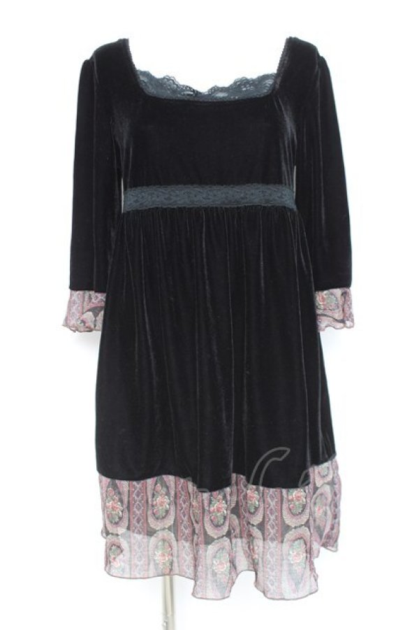 画像1: axes femme / ベロアチュニック M 黒 Y-26-02-19-144-AX-OP-SZ-ZY (1)