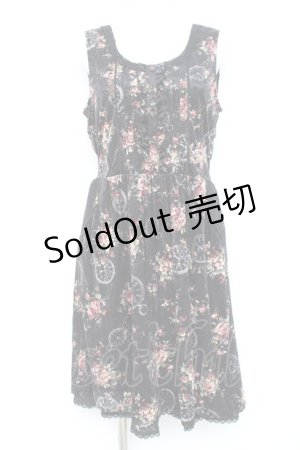 画像: axes femme / ベロアプリントワンピース M 黒 Y-26-02-19-146-AX-OP-SZ-ZY