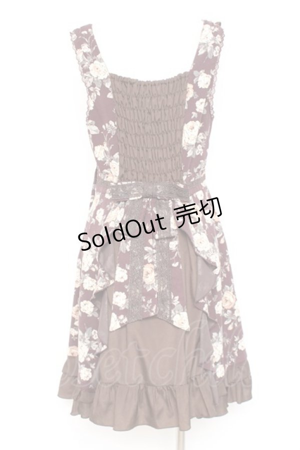 画像2: axes femme / 総バラ柄Backリボンワンピース M 茶 Y-26-02-19-147-AX-OP-SZ-ZY (2)