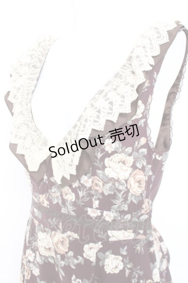 画像3: axes femme / 総バラ柄Backリボンワンピース M 茶 Y-26-02-19-147-AX-OP-SZ-ZY (3)