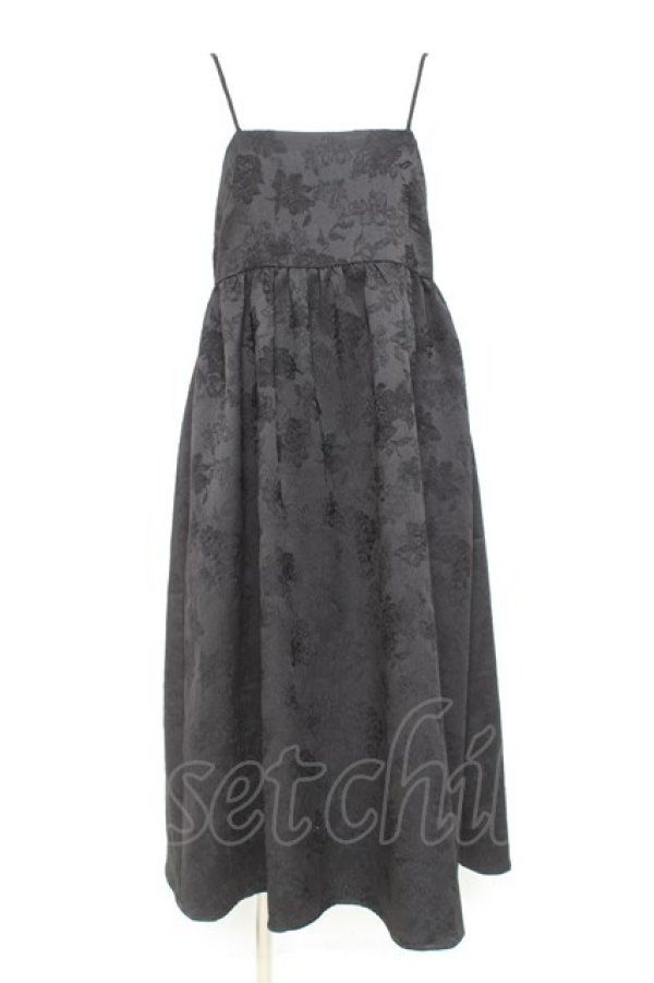 画像1: Maison de FLEUR Petite Robe / ふくれジャガードリボンキャミワンピース F ブラック Y-26-02-19-149-EL-OP-SZ-ZY (1)