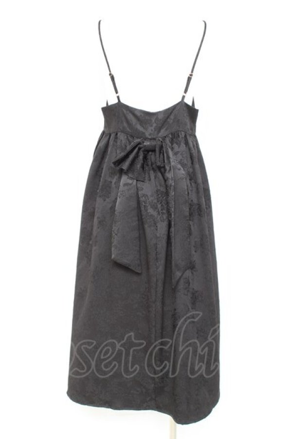 画像2: Maison de FLEUR Petite Robe / ふくれジャガードリボンキャミワンピース F ブラック Y-26-02-19-149-EL-OP-SZ-ZY (2)