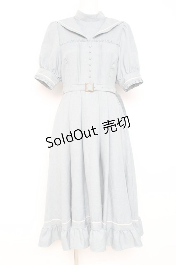 画像1: Kurumi Collaboration / マリンアカデミアワンピース M サックス Y-26-02-19-150-LO-OP-SZ-ZY (1)