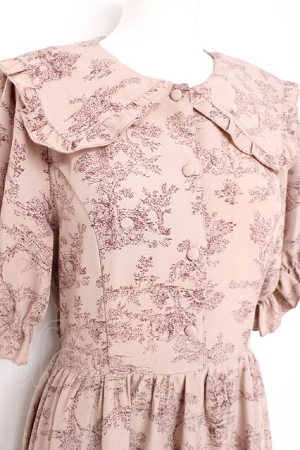 画像3: m petit by misako / トワルドジュイセーラーワンピース L 中桃 Y-26-02-19-152-LO-OP-SZ-ZY (3)