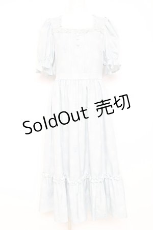 画像: m petit by misako / NINA'S 花柄スクエアネックワンピース L サックス Y-26-02-19-153-LO-OP-SZ-ZY