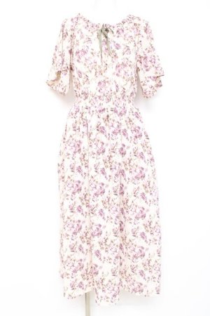 画像: Fi.n.t  / 花柄フレアー袖オフショルワンピース F ラベンダー Y-26-02-19-155-LO-OP-SZ-ZY