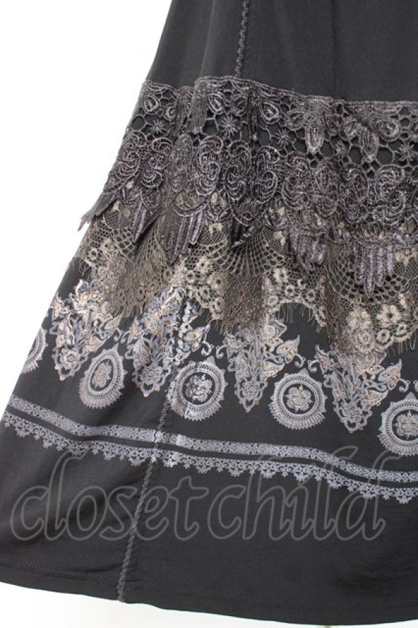 画像4: Rozen Kavalier / レースプリントノースリーブワンピース  黒 Y-26-02-19-158-OO-OP-SZ-ZY (4)