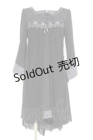 画像: Rozen Kavalier / レイヤード風切替ワンピース  黒 Y-26-02-19-159-OO-OP-SZ-ZY