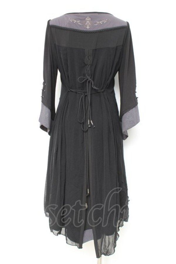 画像2: Rozen Kavalier / レイヤード風切替ワンピース  黒 Y-26-02-19-159-OO-OP-SZ-ZY (2)