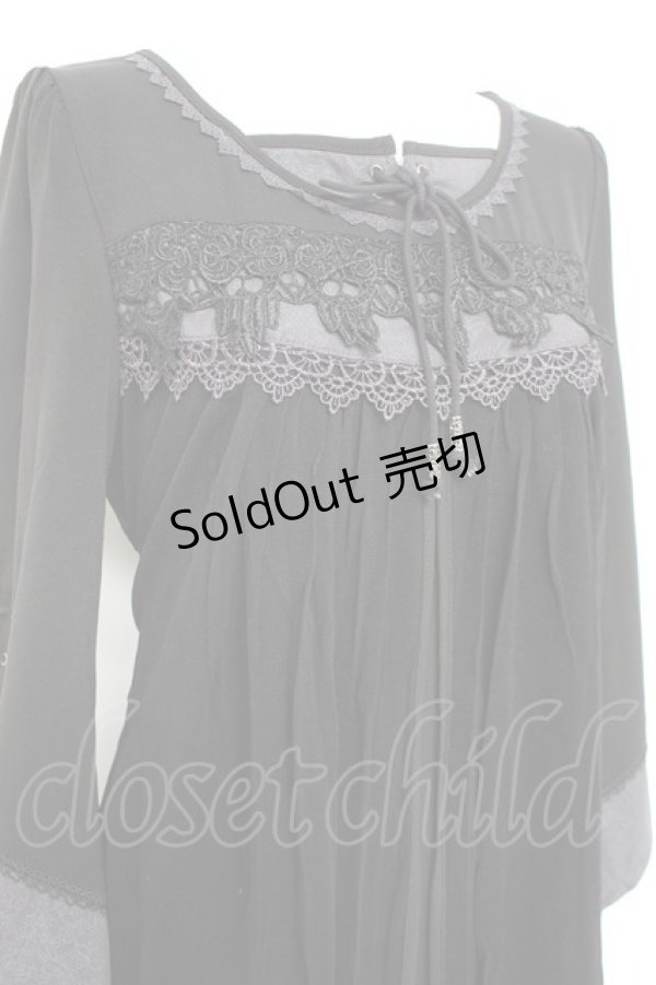 画像4: Rozen Kavalier / レイヤード風切替ワンピース  黒 Y-26-02-19-159-OO-OP-SZ-ZY (4)