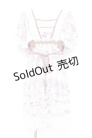 画像: OZZ ANGELO / レース装飾刺繍ワンピース  モーブピンク Y-26-02-19-163-OO-OP-SZ-ZY