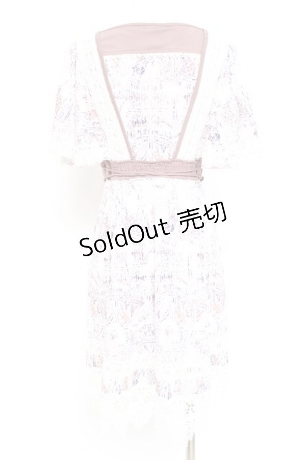 画像2: OZZ ANGELO / レース装飾刺繍ワンピース  モーブピンク Y-26-02-19-163-OO-OP-SZ-ZY (2)