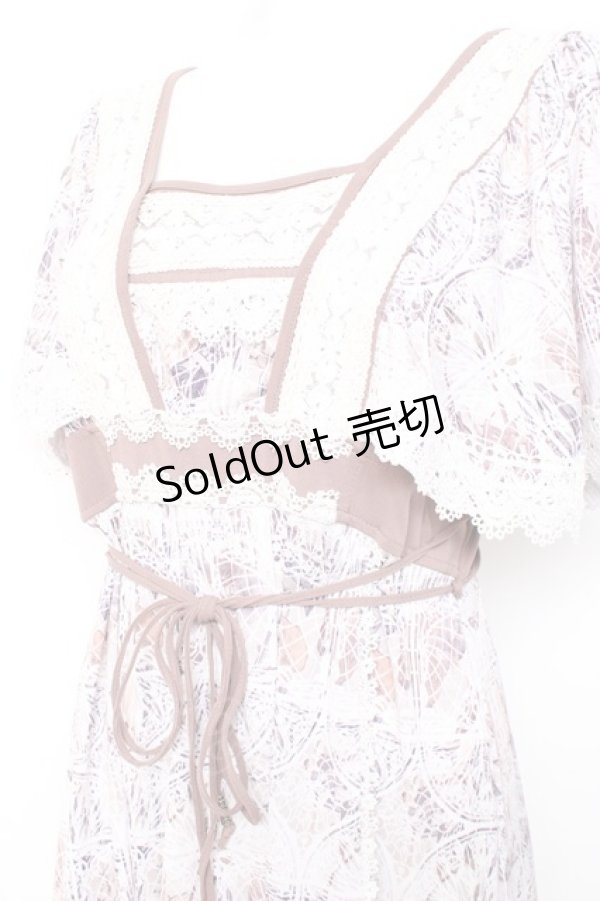 画像3: OZZ ANGELO / レース装飾刺繍ワンピース  モーブピンク Y-26-02-19-163-OO-OP-SZ-ZY (3)