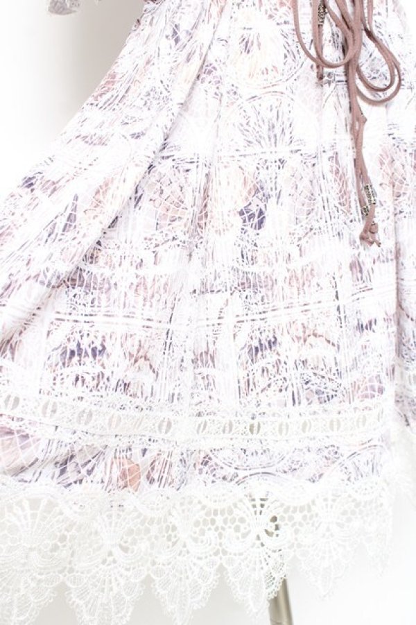 画像4: OZZ ANGELO / レース装飾刺繍ワンピース  モーブピンク Y-26-02-19-163-OO-OP-SZ-ZY (4)