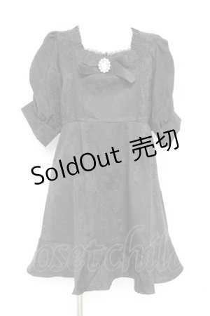 画像: DearMyLove / ジャガードパワショルビジューワンピース M 黒 Y-26-02-19-165-EL-OP-SZ-ZS