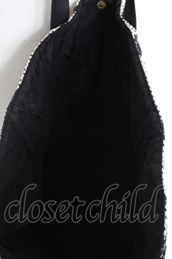 画像4: KANEKO ISAO / ドットリボンバケツバッグ  オフ×黒 Y-26-02-19-015-EL-BG-SZ-ZY (4)