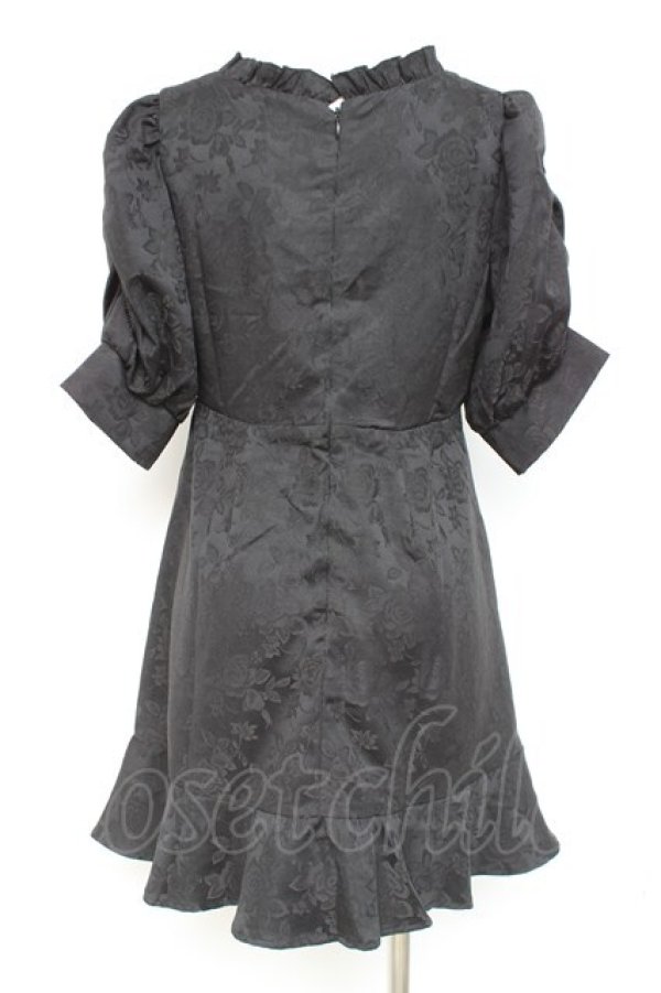 画像2: DearMyLove / ジャガードパワショルビジューワンピース M 黒 Y-26-02-19-165-EL-OP-SZ-ZY (2)