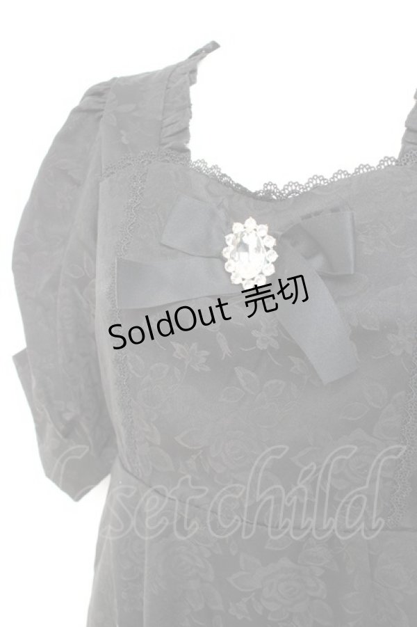 画像3: DearMyLove / ジャガードパワショルビジューワンピース M 黒 Y-26-02-19-165-EL-OP-SZ-ZS (3)